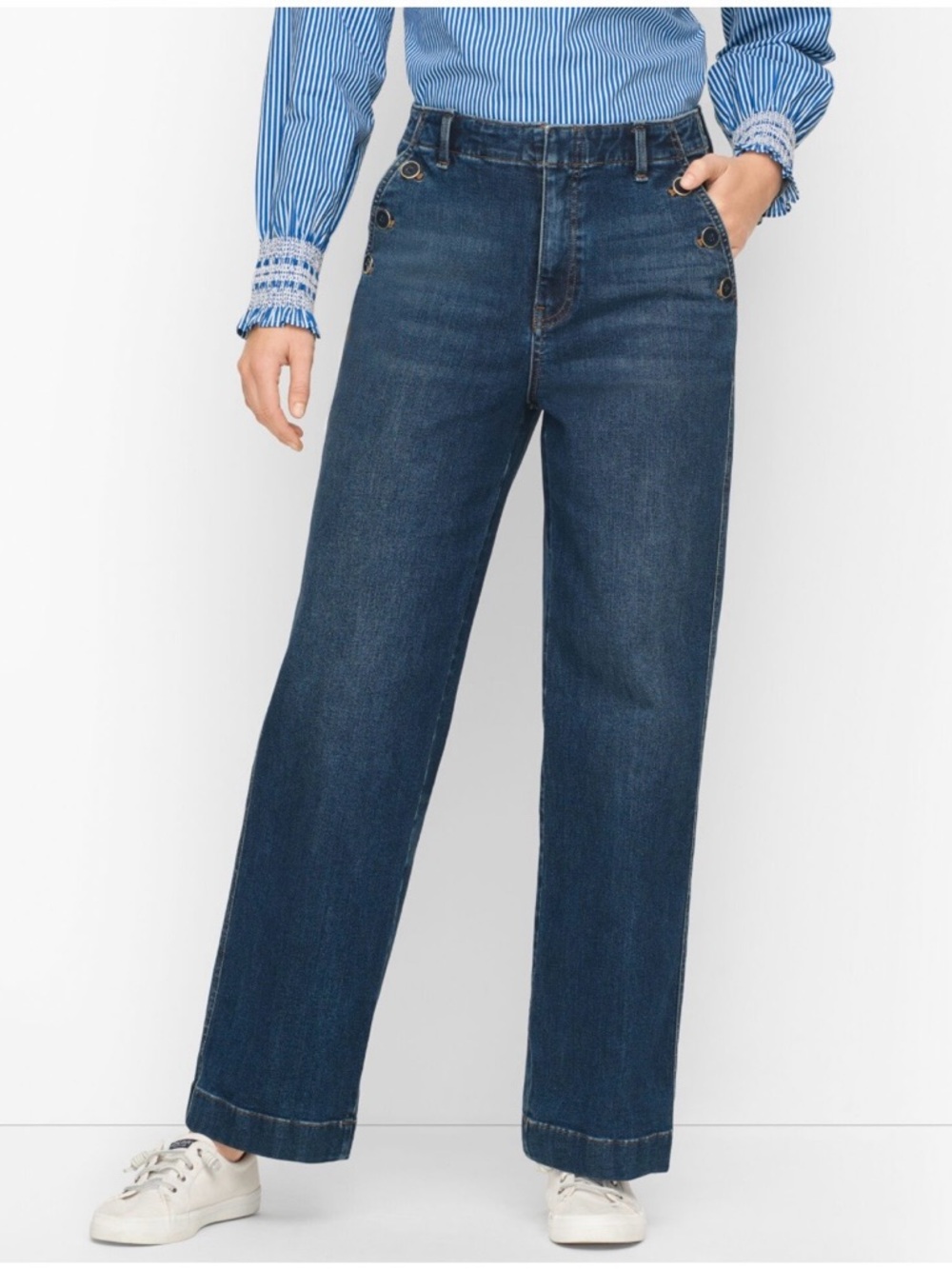 Talbots / Wide Leg Dark Blue Women’s Jeans…811 - Picture 1 of 10